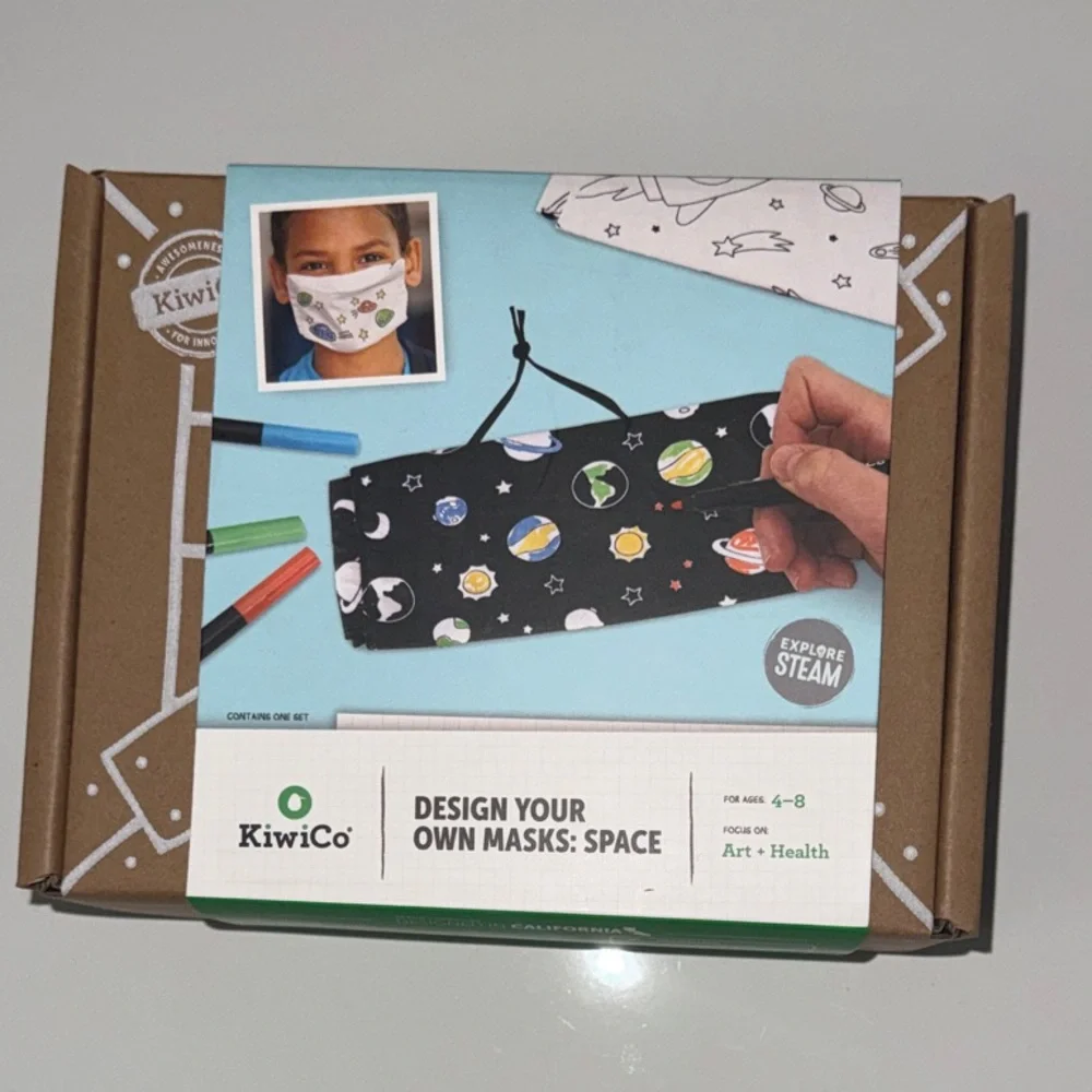 Kiwi Space-Themed Kids Mask Kit - Black and Multicolor